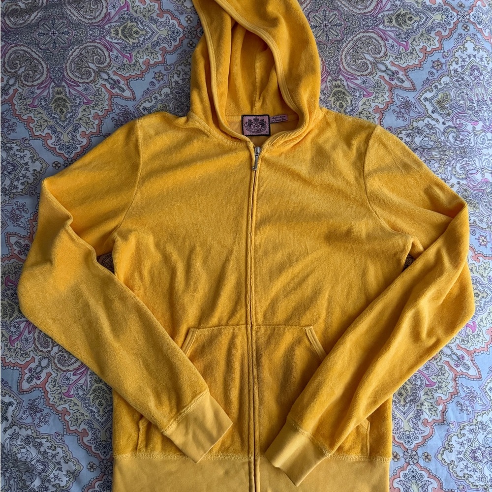 Juicy couture medium golden yellow terry hoodie
